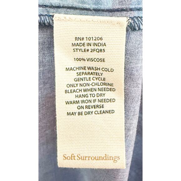 Soft Surroundings Women's Blue Marble Print Flutter Sleeve Viscose Maxi Dress - Picture 8 of 8